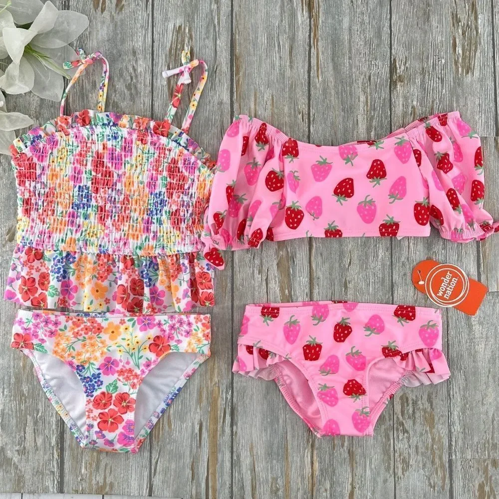 Tankini & Bikini Swimsuit Bathing Suit 2, 2-Piece Sets Size 2T